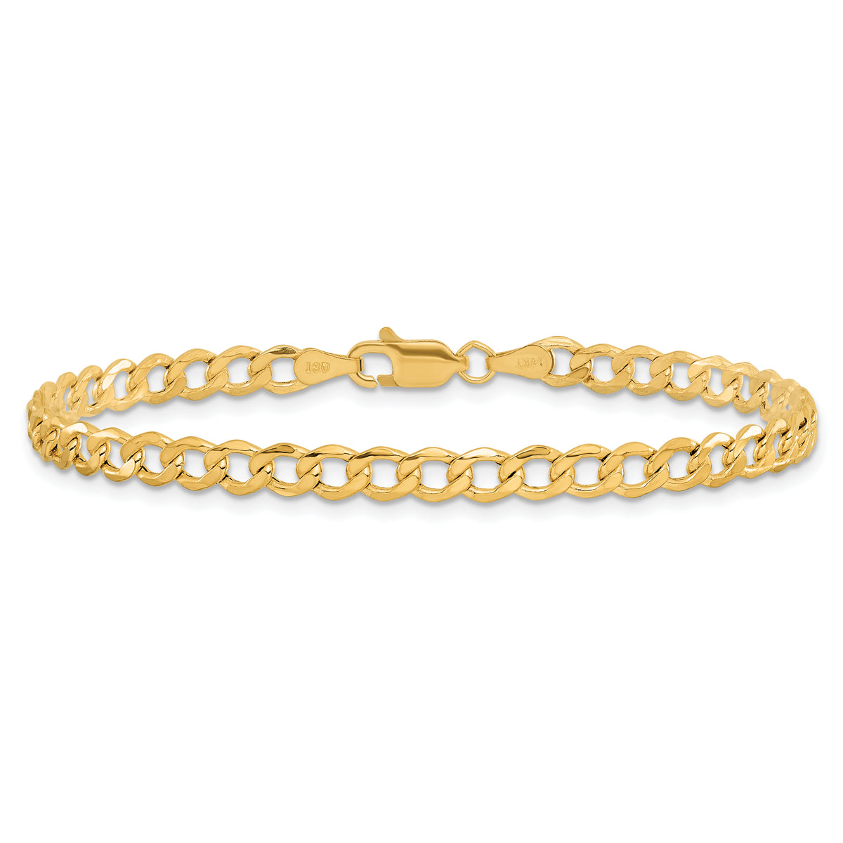 14k 4.3mm Semi-Solid Curb Chain Anklet