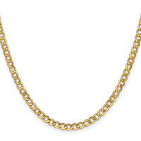 14k 4.3mm Semi-Solid Curb Chain