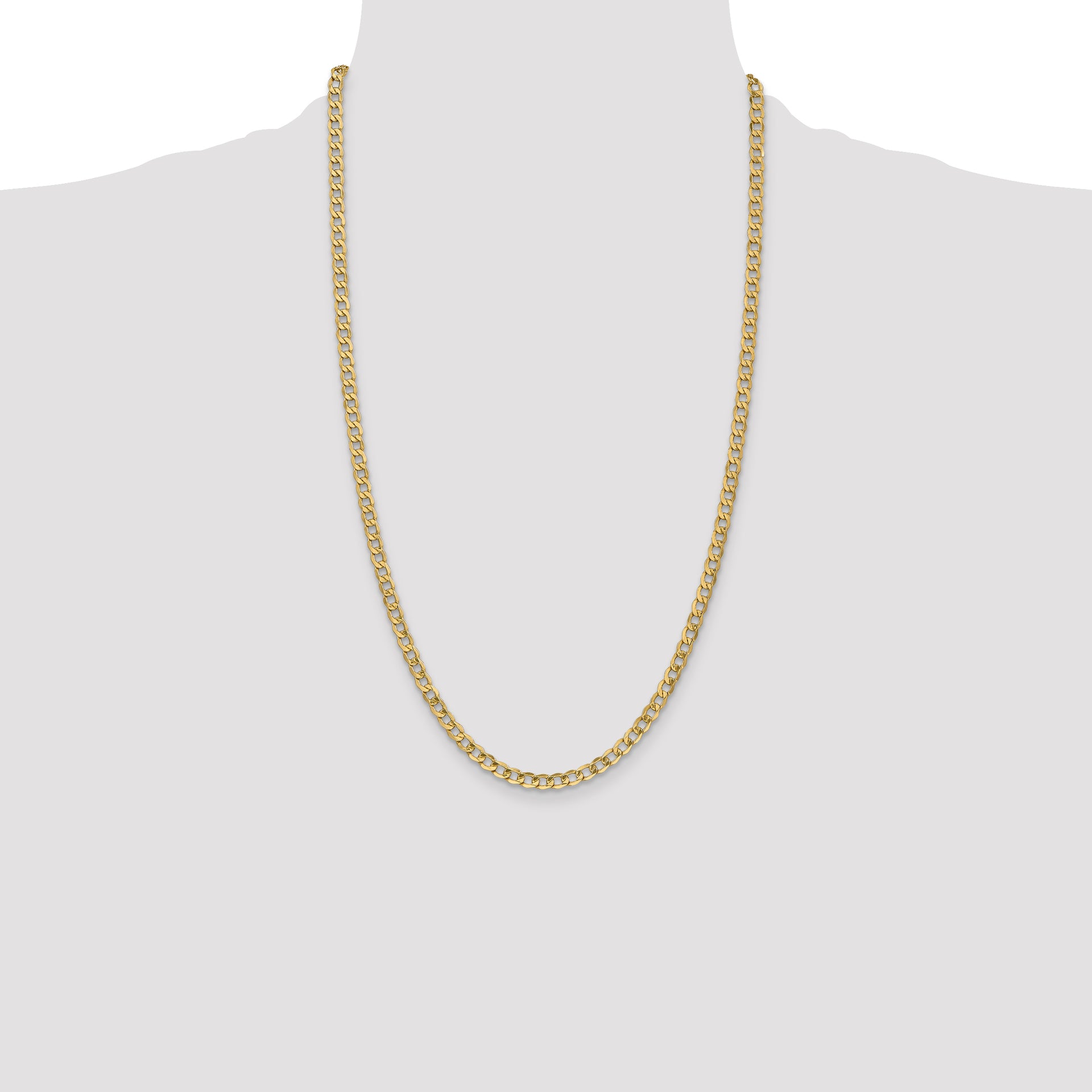 14k 4.3mm Semi-Solid Curb Chain