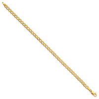 14k 4.3mm Semi-Solid Curb Chain Anklet