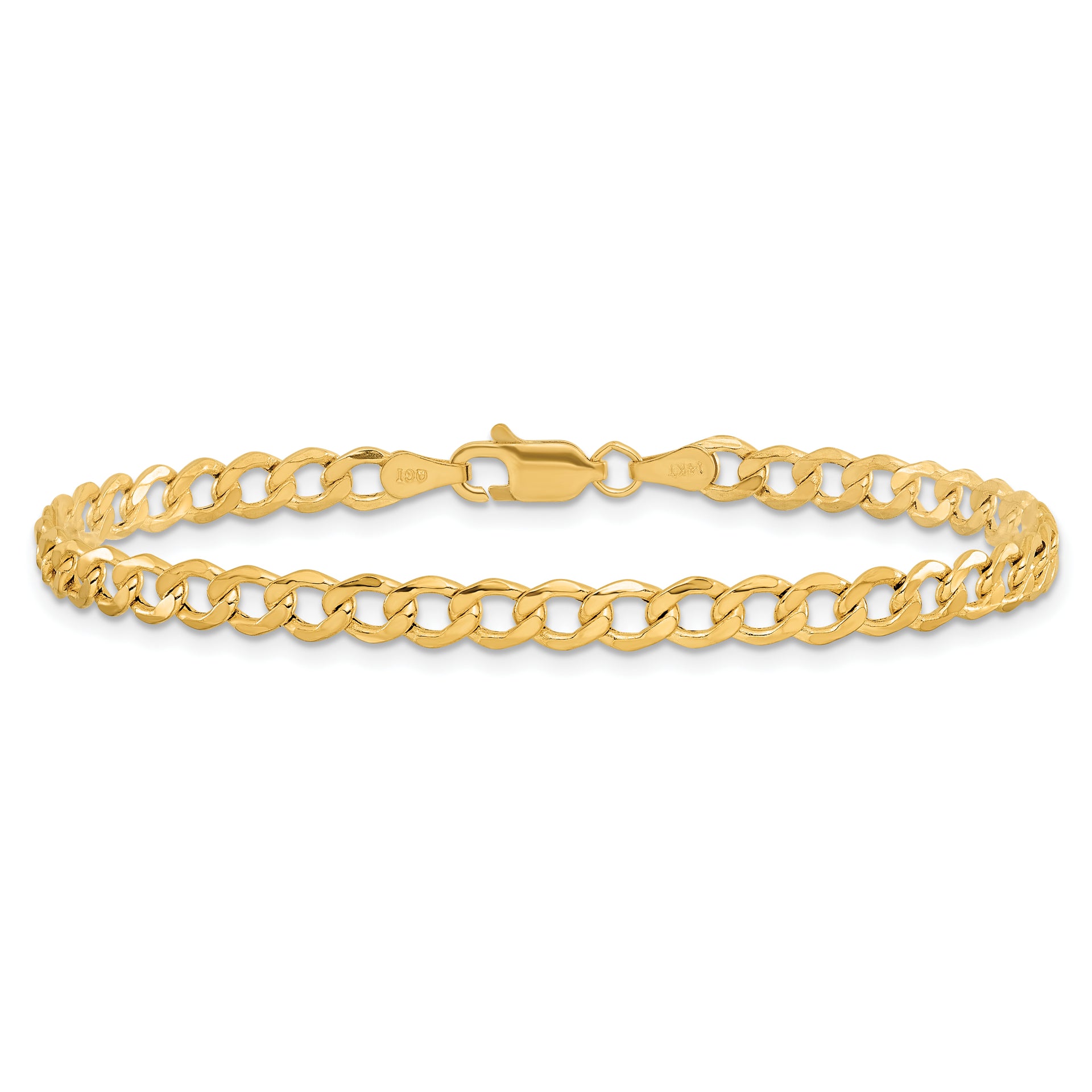 14k 4.3mm Semi-Solid Curb Chain Anklet