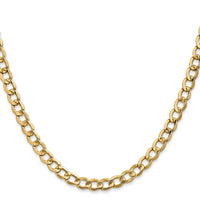 14k 5.25mm Semi-Solid Curb Chain
