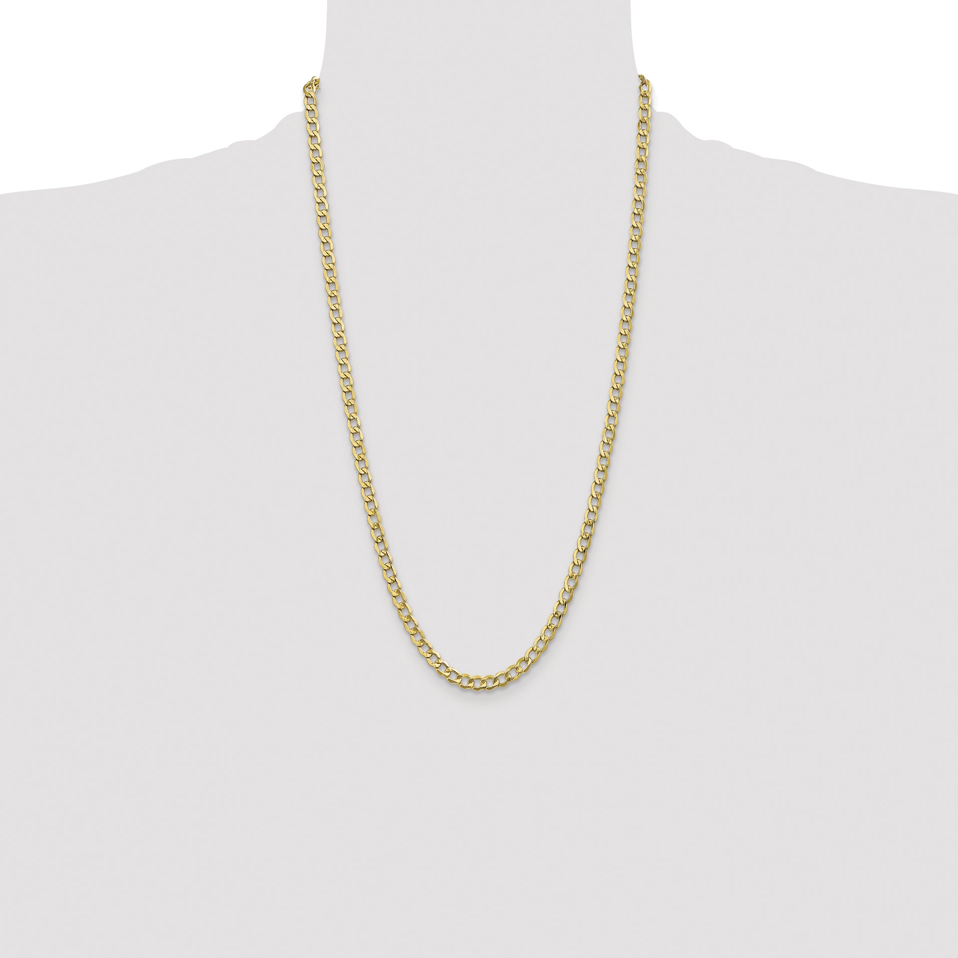 14k 5.25mm Semi-Solid Curb Chain