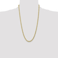 14k 5.25mm Semi-Solid Curb Chain