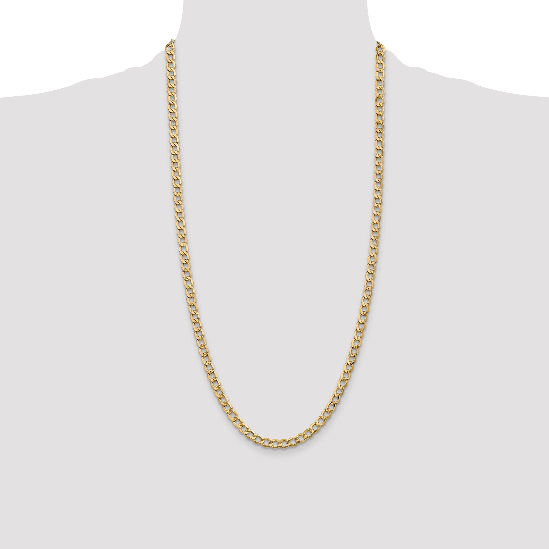 14k 5.25mm Semi-Solid Curb Chain