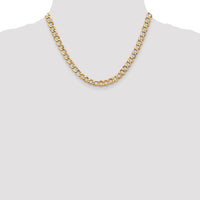 14k 6.5mm Semi-Solid Curb Chain