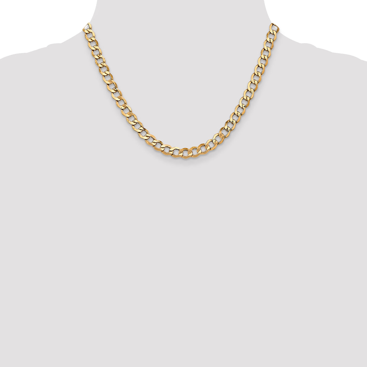 14k 6.5mm Semi-Solid Curb Chain