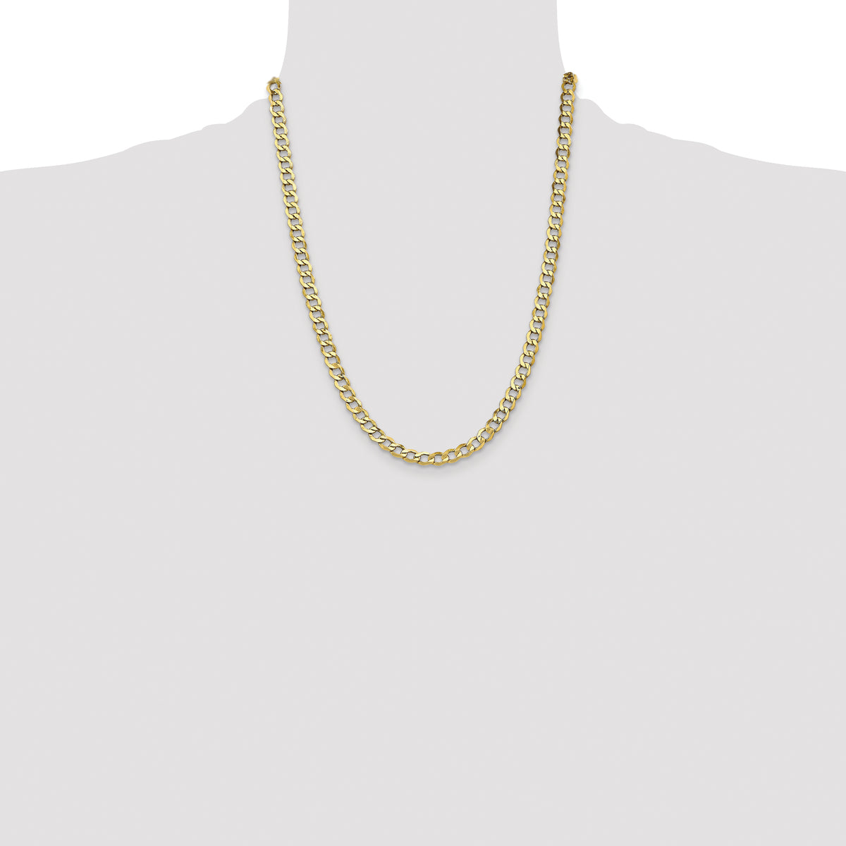 14k 6.5mm Semi-Solid Curb Chain