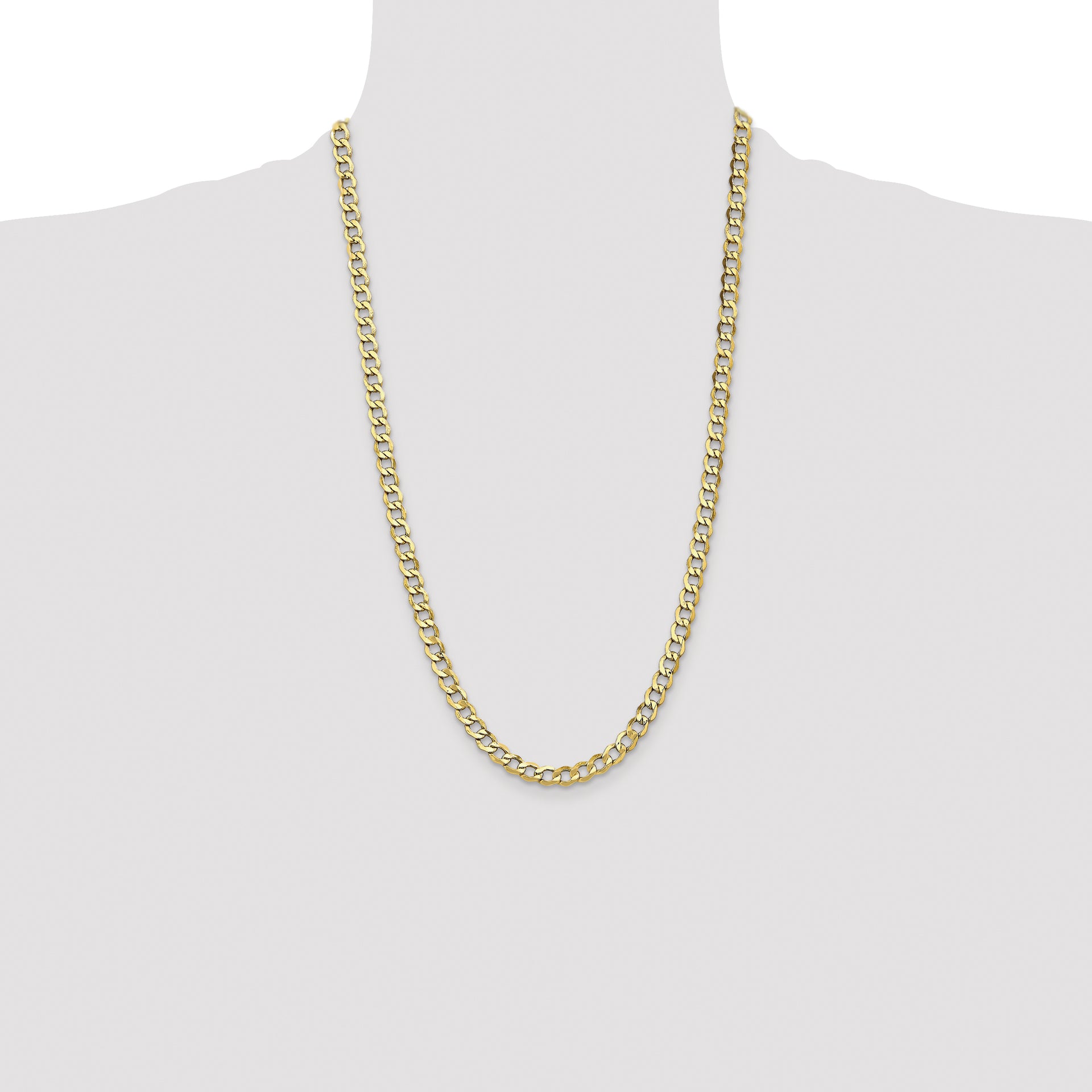 14k 6.5mm Semi-Solid Curb Chain