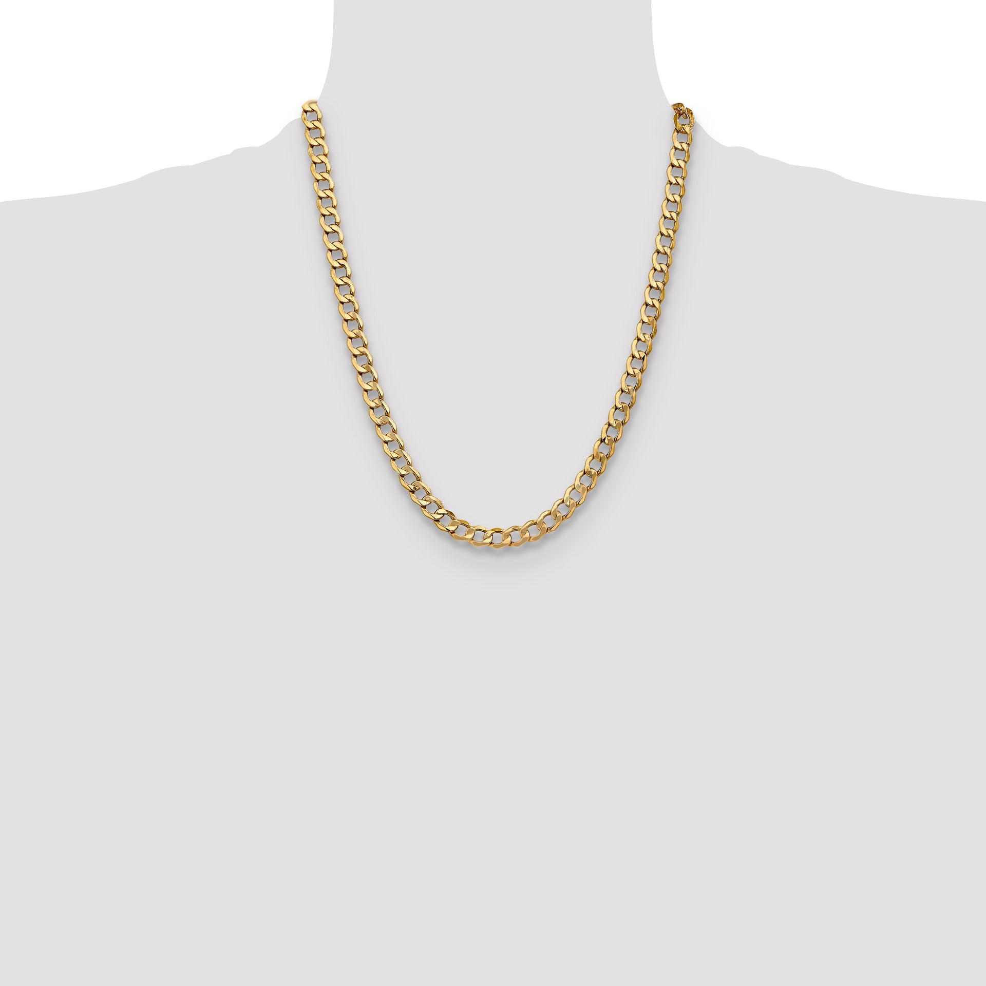 14k 7mm Semi-Solid Curb Chain