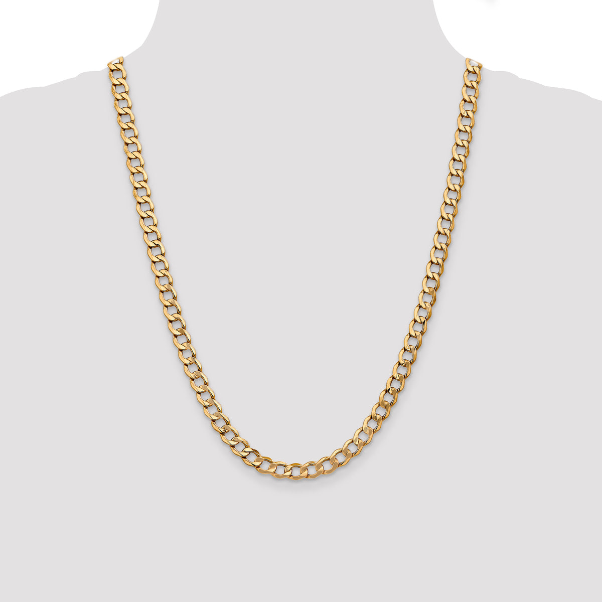 14k 7mm Semi-Solid Curb Chain