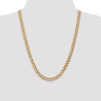 14k 7mm Semi-Solid Curb Chain