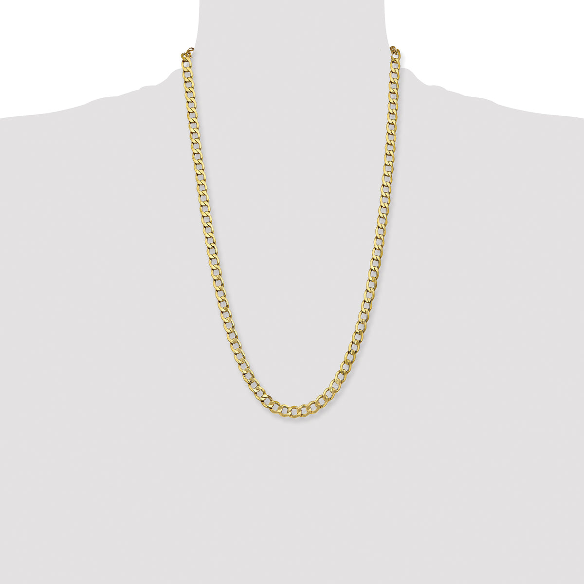 14k 7mm Semi-Solid Curb Chain