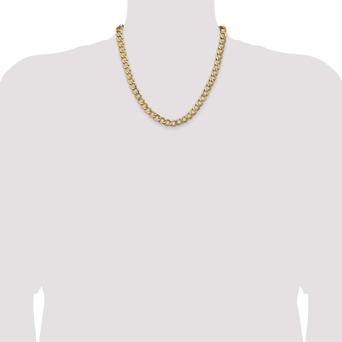 14k 9mm Semi-Solid Curb Chain