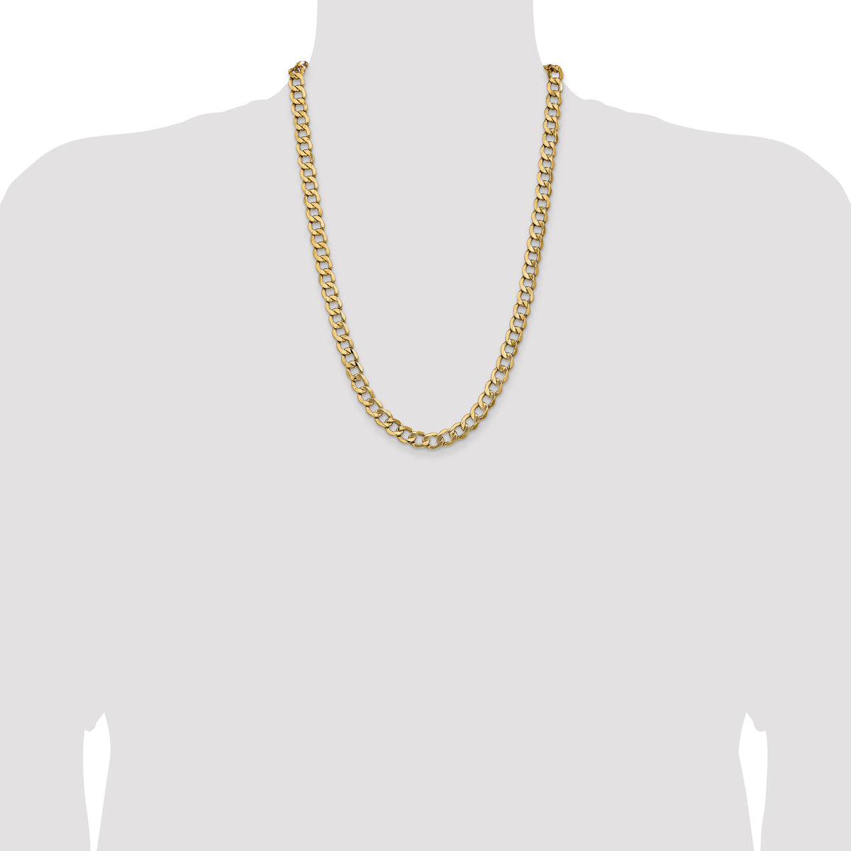 14k 9mm Semi-Solid Curb Chain