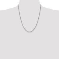 14k White Gold 2.5mm Semi-Solid Figaro Chain
