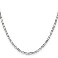 14k White Gold 2.5mm Semi-Solid Figaro Chain