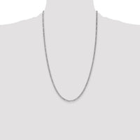 14k White Gold 2.5mm Semi-Solid Figaro Chain