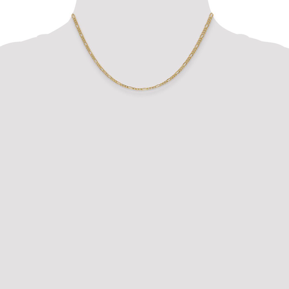 14k 2.5mm Semi-Solid Figaro Chain