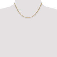 14k 2.5mm Semi-Solid Figaro Chain
