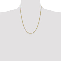 14k 2.5mm Semi-Solid Figaro Chain