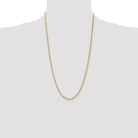 14k 2.5mm Semi-Solid Figaro Chain