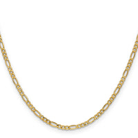 14k 2.5mm Semi-Solid Figaro Chain