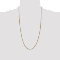 14k 2.5mm Semi-Solid Figaro Chain