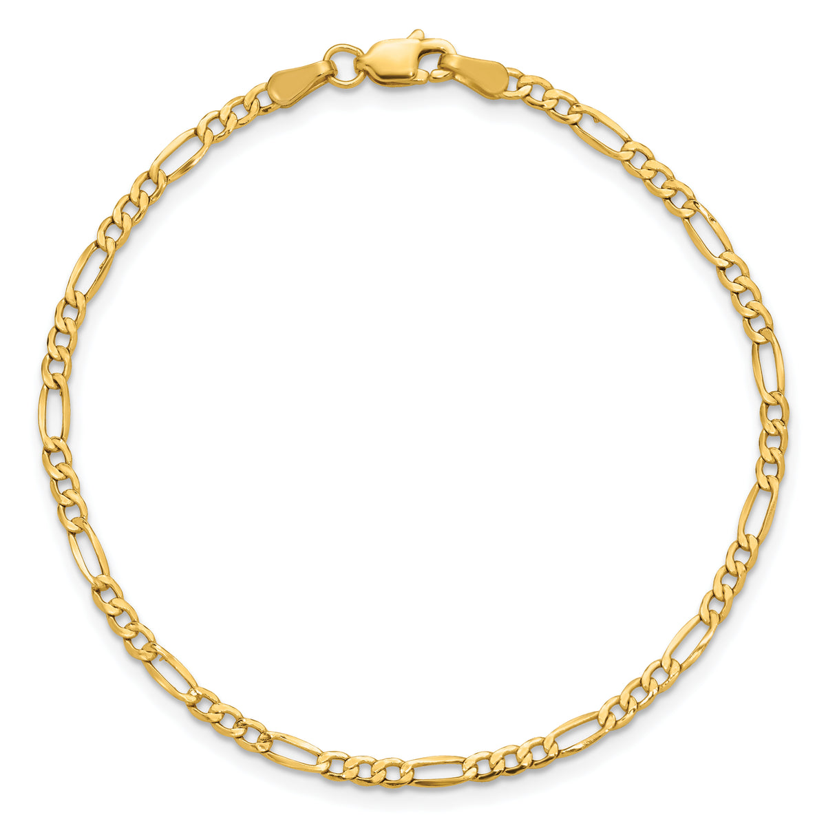 14k 2.5mm Semi-Solid Figaro Chain