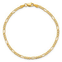 14k 2.5mm Semi-Solid Figaro Chain