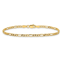 14k 2.5mm Semi-Solid Figaro Chain Anklet