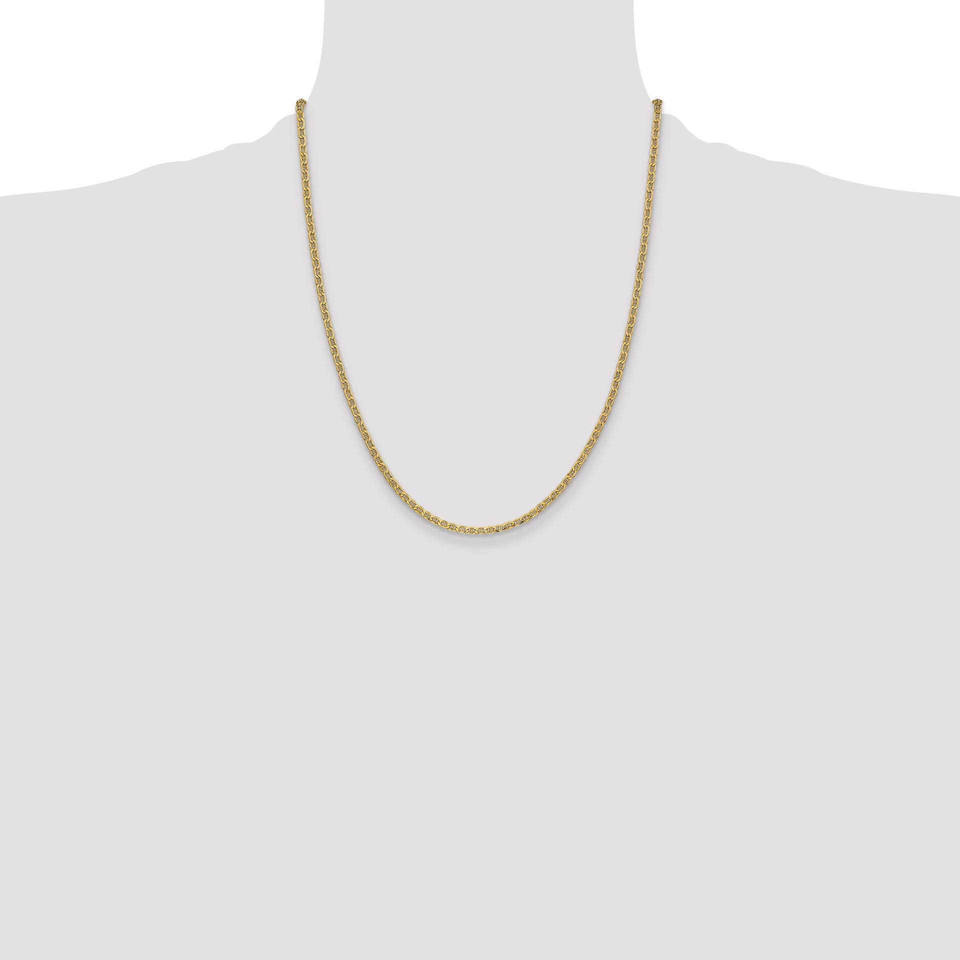 14k 2.4mm Semi-Solid Anchor Chain