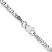 14k White Gold 2.5mm Semi-Solid Curb Chain