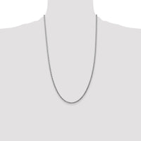14k White Gold 2.5mm Semi-Solid Curb Chain