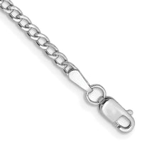 14k White Gold 2.5mm Semi-Solid Curb Chain