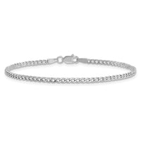 14k White Gold 2.5mm Semi-Solid Curb Chain