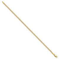 14k 2.5mm Semi-Solid Curb Chain Anklet