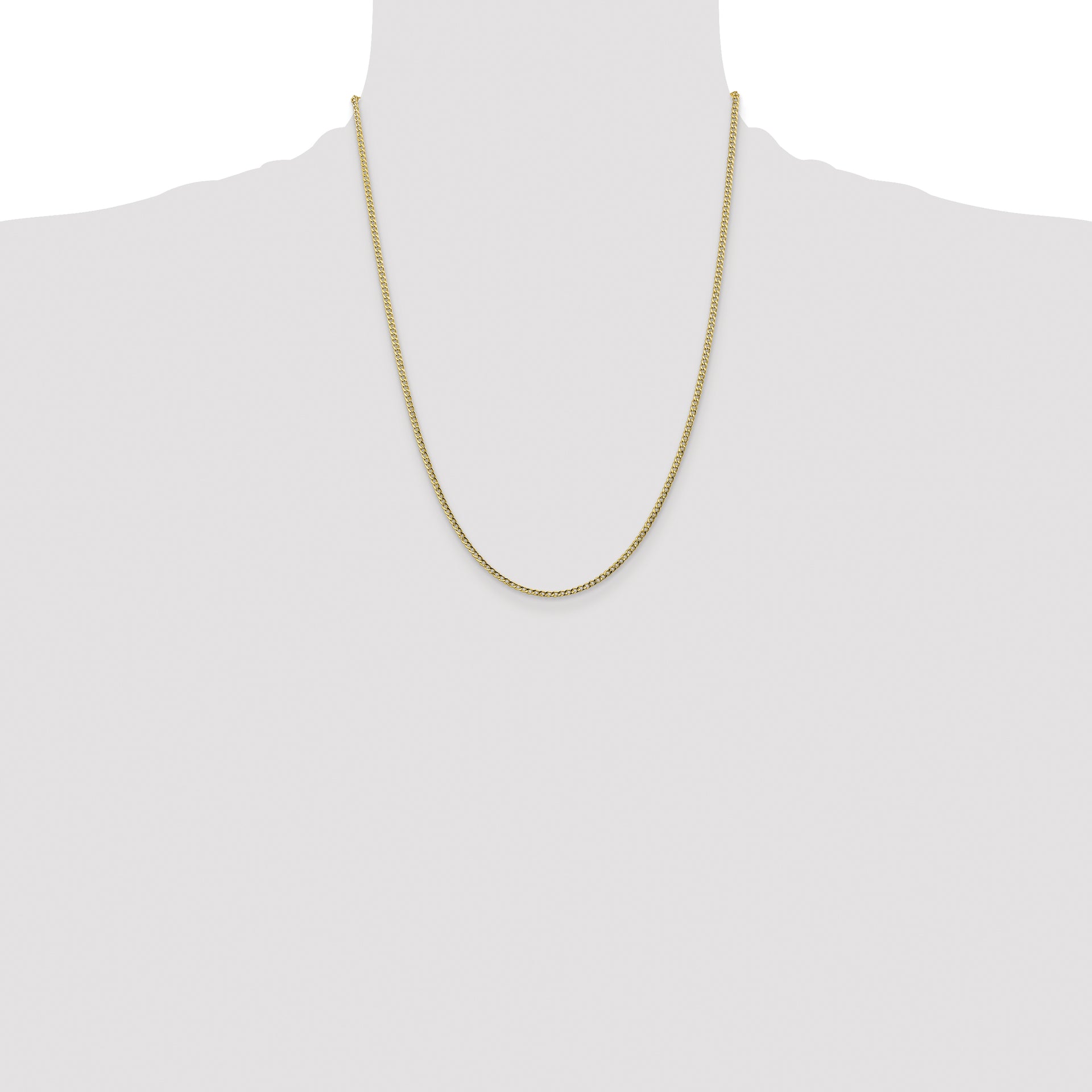 14k 2.5mm Semi-Solid Curb Chain