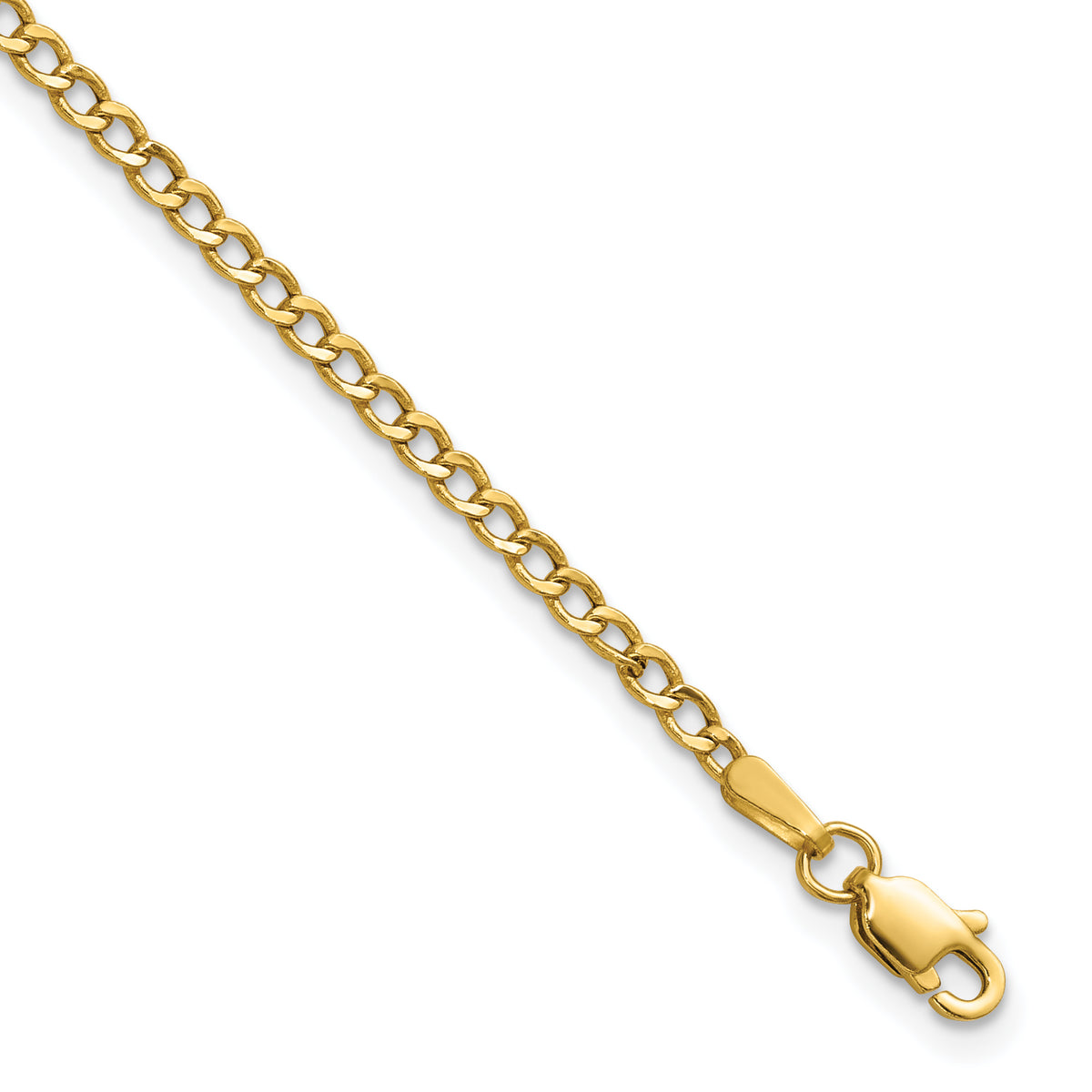 14k 2.5mm Semi-Solid Curb Chain