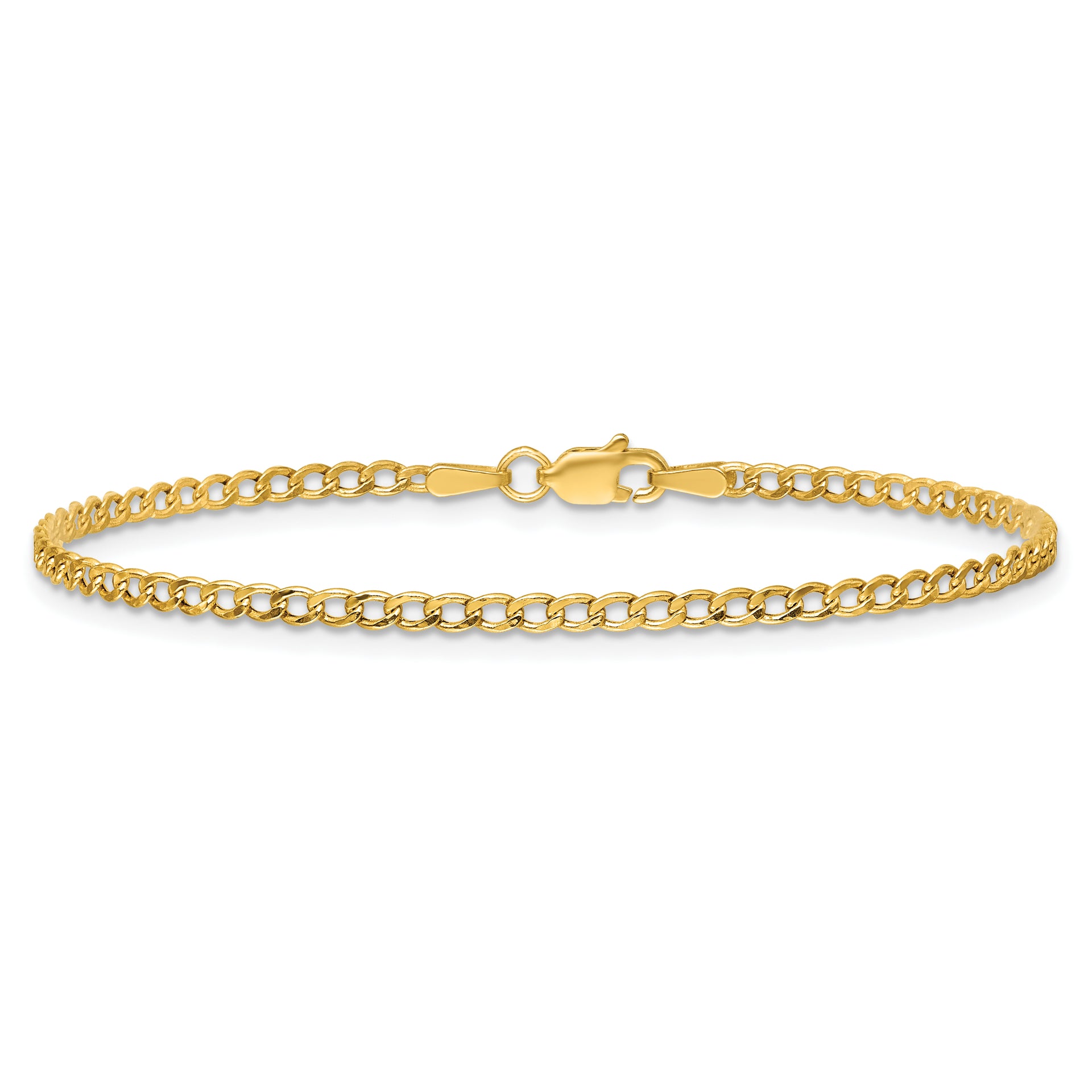 14k 2.5mm Semi-Solid Curb Chain