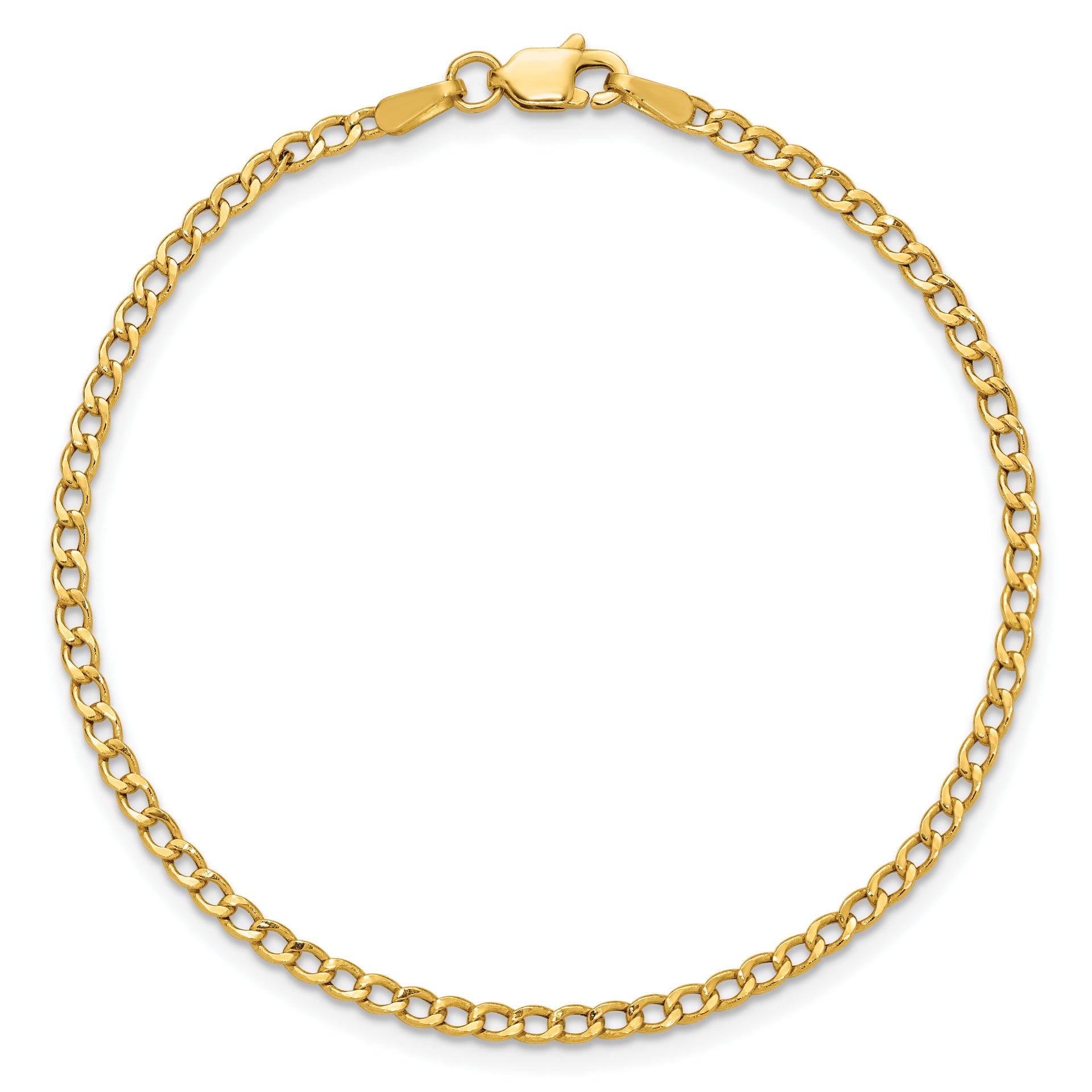 14k 2.5mm Semi-Solid Curb Chain
