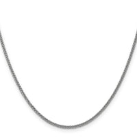 14k White Gold 2mm Semi-solid 3-Wire Wheat Chain