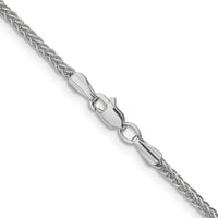 14k White Gold 2mm Semi-solid 3-Wire Wheat Chain