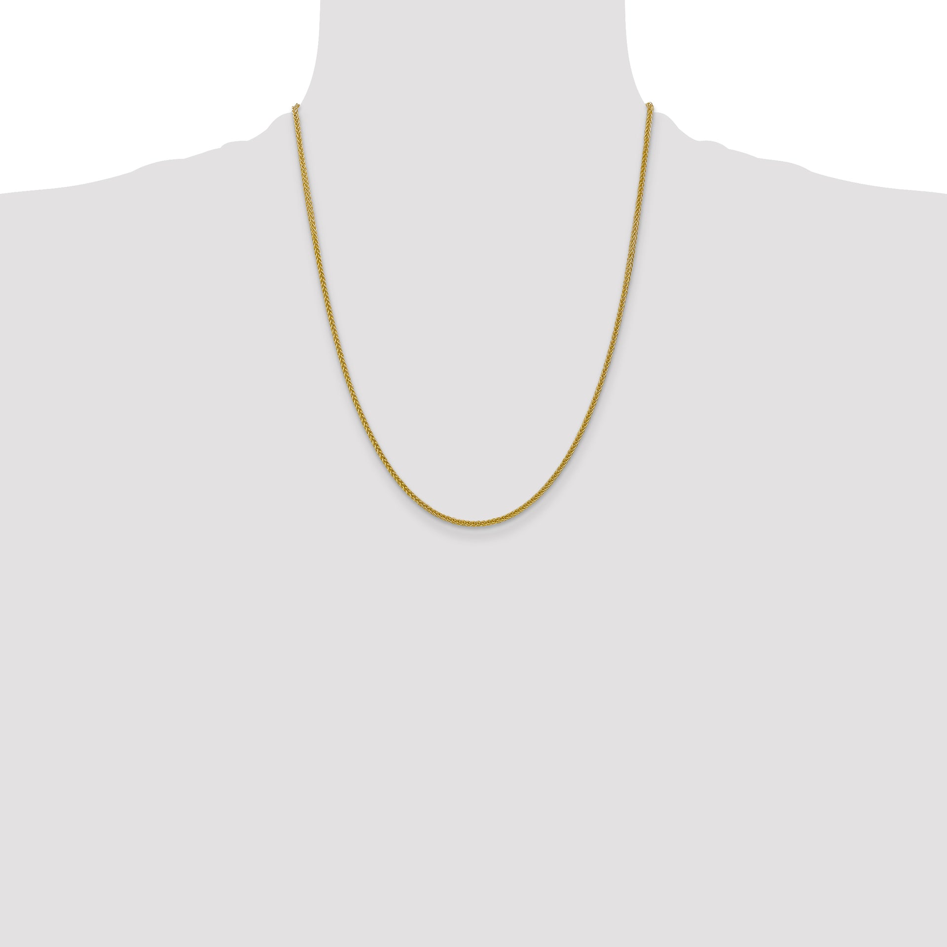 14k 2mm Semi-solid 3-Wire Wheat Chain