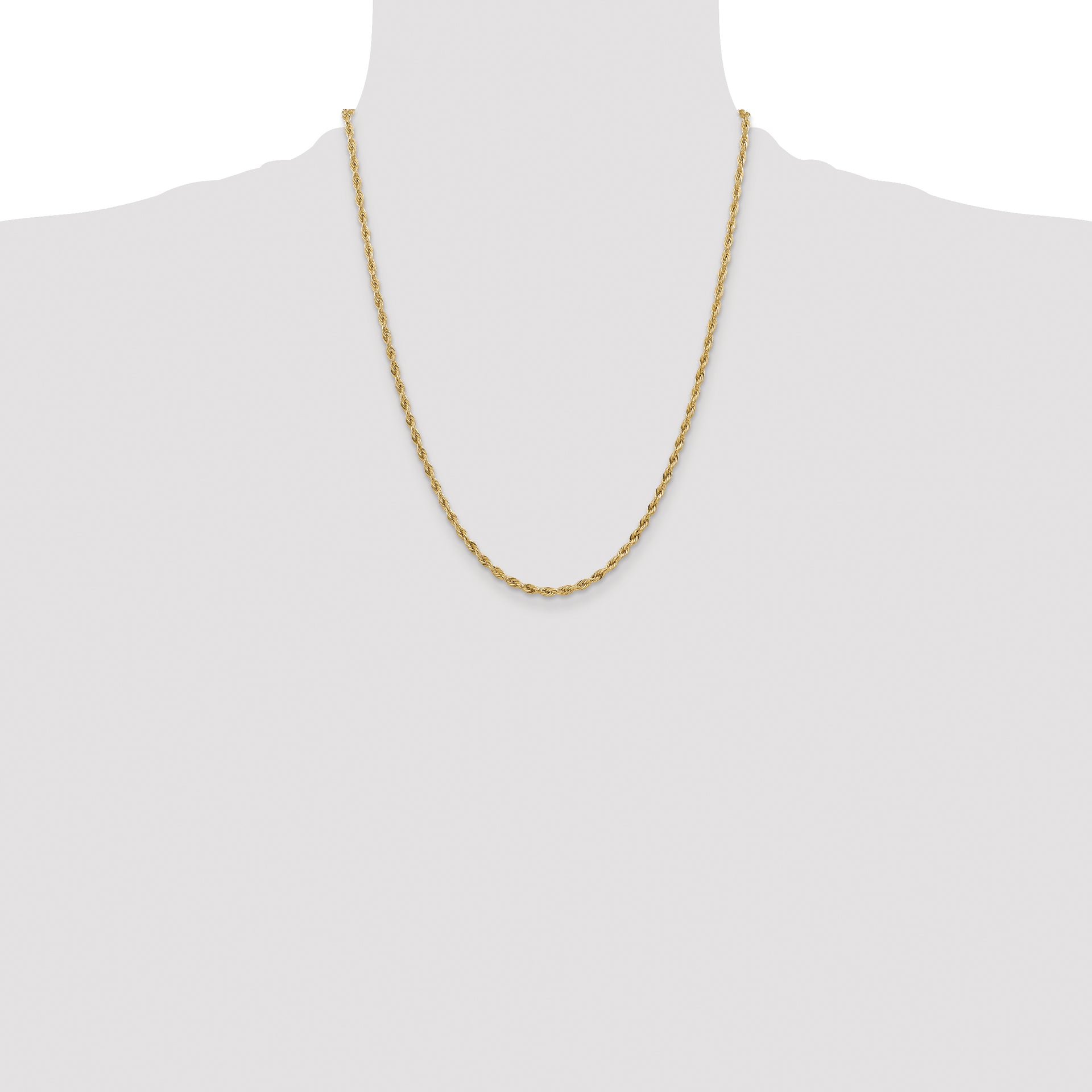 14ky 3.0mm Semi-Solid Rope Chain