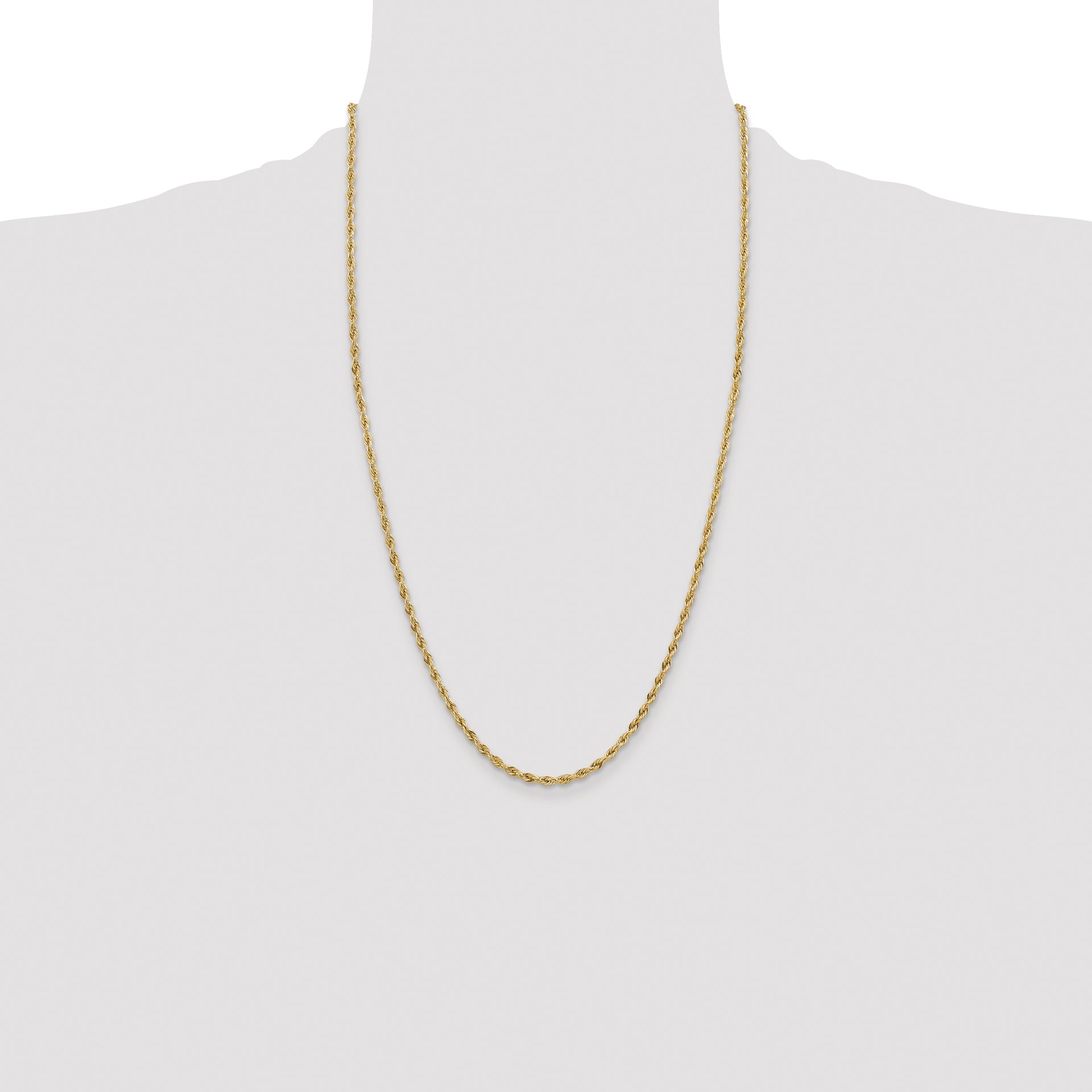 14ky 3.0mm Semi-Solid Rope Chain