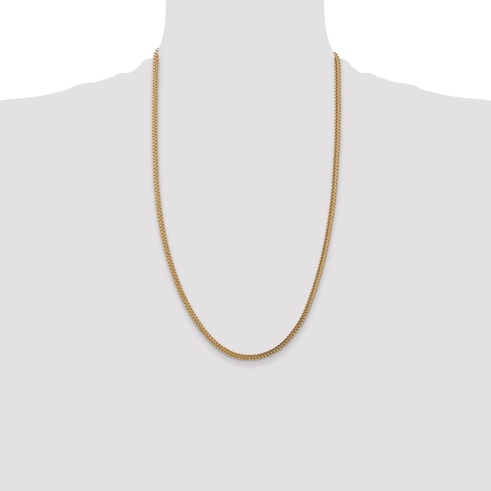 14k 3mm Semi-Solid Franco Chain