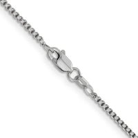 14k White Gold 1.5mm Semi-Solid Round Box Chain