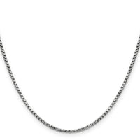 14k White Gold 1.75mm Semi-Solid Round Box Chain