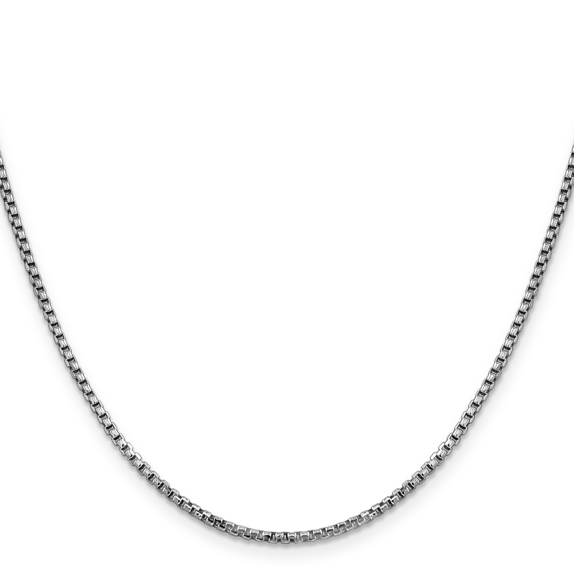 14k White Gold 1.75mm Semi-Solid Round Box Chain